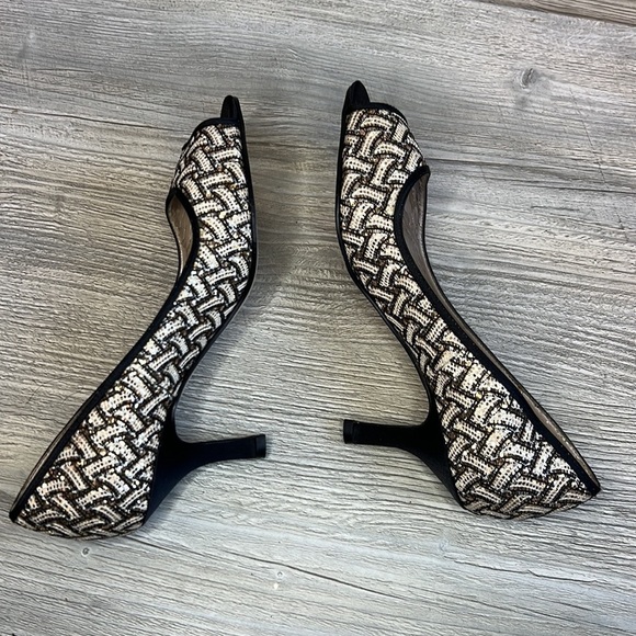 Caparros open toe sparkle black white and gold heels size 6 - Picture 10 of 15